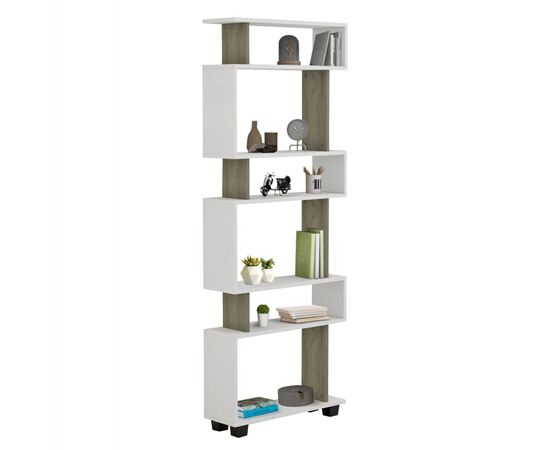 ΒΙΒΛΙΟΘΗΚΗ ΜΕΛΑΜΙΝΗΣ OWLOLIVE GREY ΛΕΥΚΟ 60x19,5x165Yεκ.HM8923.11 - ΒΙΒΛΙΟΘΗΚΕΣ στο Milonadakis.gr