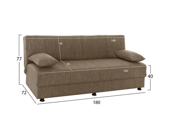 ΚΑΝΑΠΕΣ ΚΡΕΒΑΤΙ ANDRI ΤΡΙΘΕΣΙΟΣ ΚΑΦΕ HM3239.02 180x72x77Υ εκ. - ΚΑΝΑΠΕΔΕΣ-ΣΑΛΟΝΙΑ στο Milonadakis.gr