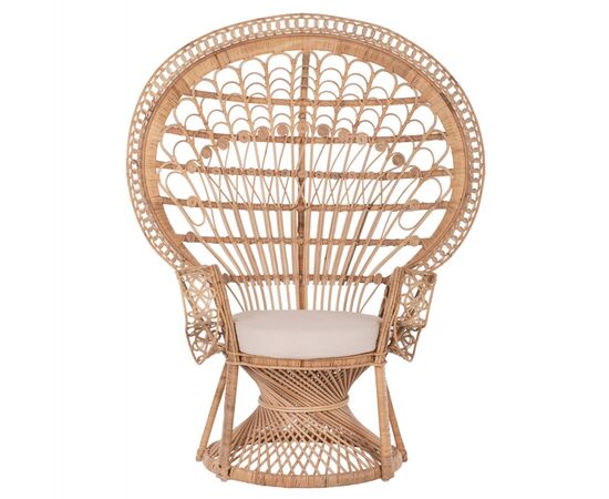 ΠΟΛΥΘΡΟΝΑ ROYAL PEACOCK HM9342 RATTAN ΣΕ ΦΥΣΙΚΟ-ΜΑΞΙΛΑΡΙ ΜΠΕΖ 114x72x150Yεκ. - ΚΑΡΕΚΛΕΣ - ΠΟΛΥΘΡΟΝΕΣ στο Milonadakis.gr