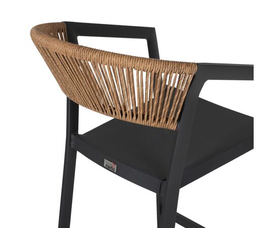 ΣΚΑΜΠΟ ΑΛΟΥΜΙΝΙΟΥ ΜΕ ΜΠΡΑΤΣΑ ΑΝΘΡΑΚΙ PE RATTAN TEXTLINE 56x58x105Y εκ.HM5892.01 - ΣΚΑΜΠΩ στο Milonadakis.gr