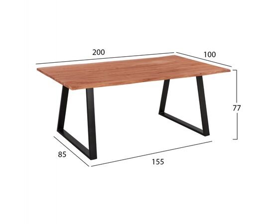 ΤΡΑΠΕΖΙ ΤΡΑΠΕΖΑΡΙΑΣ SOFIA SLIM HM8501.11 ΑΠΟ ΜΑΣΙΦ ΞΥΛΟ ΑΚΑΚΙΑΣ 200x100x77Υ εκ. - ΤΡΑΠΕΖΙΑ ΚΟΥΖΙΝΑΣ στο Milonadakis.gr