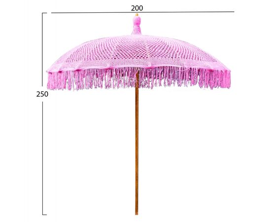 ΟΜΠΡΕΛΑ ΜΠΑΛΙΝΕΖΙΚΗ ΜΑΚΡΑΜΕ ΡΟΖ ΞΥΛO TEAK Φ200X260εκ. HM6035.04 - ΟΜΠΡΕΛΕΣ ΚΑΙ ΒΑΣΕΙΣ στο Milonadakis.gr