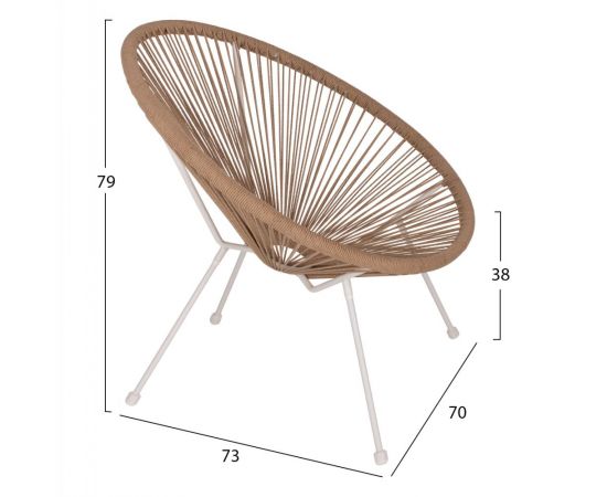 ΠΟΛΥΘΡΟΝΑ ACAPULCO Τ. ΦΩΛΙΑ ΜΕΤΑΛΛΟ ΛΕΥΚΟ ΜΕ TWISTED WICKER HM5871.02 70x73x79 εκ. - ΚΑΡΕΚΛΕΣ - ΠΟΛΥΘΡΟΝΕΣ στο Milonadakis.gr