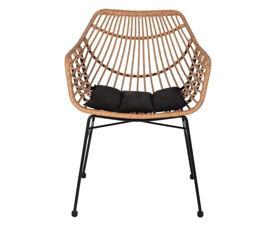 ΠΟΛΥΘΡΟΝΑ ΕΠΑΓΓΕΛΜΑΤΙΚΗ ΜΑΥΡΟ ΜΕΤΑΛΛΟ RATTAN ΜΠΕΖ & ΜΑΞΙΛΑΡΙ HM5864.01 58,5x60,5x80 εκ. - ΚΑΡΕΚΛΕΣ - ΠΟΛΥΘΡΟΝΕΣ στο Milonadakis.gr