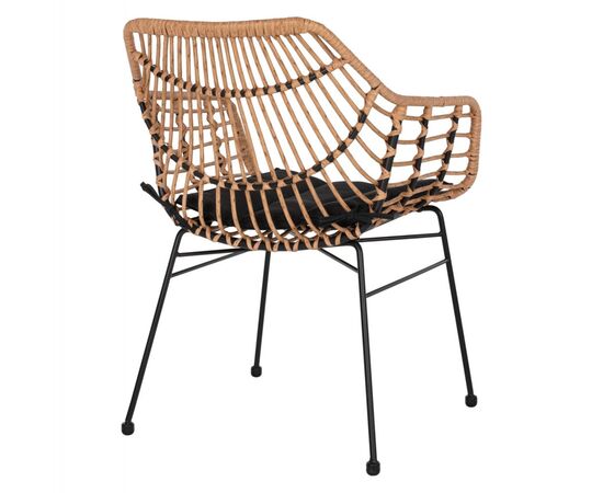 ΠΟΛΥΘΡΟΝΑ ΕΠΑΓΓΕΛΜΑΤΙΚΗ ΜΑΥΡΟ ΜΕΤΑΛΛΟ RATTAN ΜΠΕΖ & ΜΑΞΙΛΑΡΙ HM5864.01 58,5x60,5x80 εκ. - ΚΑΡΕΚΛΕΣ - ΠΟΛΥΘΡΟΝΕΣ στο Milonadakis.gr