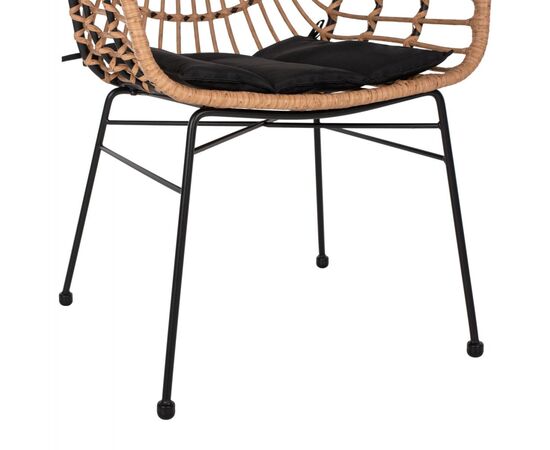 ΠΟΛΥΘΡΟΝΑ ΕΠΑΓΓΕΛΜΑΤΙΚΗ ΜΑΥΡΟ ΜΕΤΑΛΛΟ RATTAN ΜΠΕΖ & ΜΑΞΙΛΑΡΙ HM5864.01 58,5x60,5x80 εκ. - ΚΑΡΕΚΛΕΣ - ΠΟΛΥΘΡΟΝΕΣ στο Milonadakis.gr