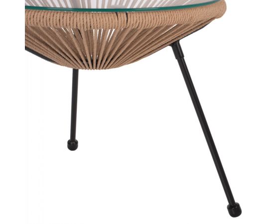 ΤΡΑΠΕΖΙ ΒΟΗΘΗΤΙΚΟ ALLEGRA ΜΑΥΡΟ ΜΕΤΑΛΛΟ  ME TWISTED WICKER ΦΥΣΙΚΟ HM5873.01 Φ47Χ45Υεκ. - ΤΡΑΠΕΖΙΑ ΕΞ. ΧΩΡΟΥ στο Milonadakis.gr