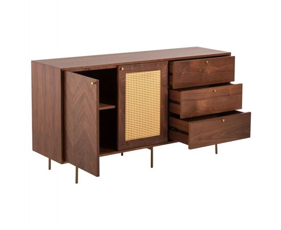 ΜΠΟΥΦΕΣ MEEN HM9735 MDF ΜΕ ΦΥΣΙΚΟ ΚΑΠΛΑΜΑ ΚΑΡΥΔΙΑΣ-ΧΡΥΣΑ ΜΕΤΑΛΛΙΚΑ ΠΟΔΙΑ 150x40x80Υεκ - ΜΠΟΥΦΕΔΕΣ-ΚΟΝΣΟΛΕΣ στο Milonadakis.gr