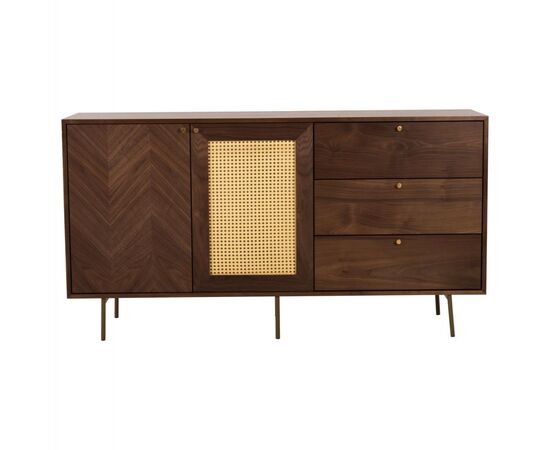ΜΠΟΥΦΕΣ MEEN HM9735 MDF ΜΕ ΦΥΣΙΚΟ ΚΑΠΛΑΜΑ ΚΑΡΥΔΙΑΣ-ΧΡΥΣΑ ΜΕΤΑΛΛΙΚΑ ΠΟΔΙΑ 150x40x80Υεκ - ΜΠΟΥΦΕΔΕΣ-ΚΟΝΣΟΛΕΣ στο Milonadakis.gr