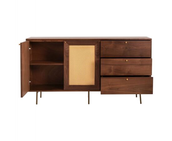 ΜΠΟΥΦΕΣ MEEN HM9735 MDF ΜΕ ΦΥΣΙΚΟ ΚΑΠΛΑΜΑ ΚΑΡΥΔΙΑΣ-ΧΡΥΣΑ ΜΕΤΑΛΛΙΚΑ ΠΟΔΙΑ 150x40x80Υεκ - ΜΠΟΥΦΕΔΕΣ-ΚΟΝΣΟΛΕΣ στο Milonadakis.gr