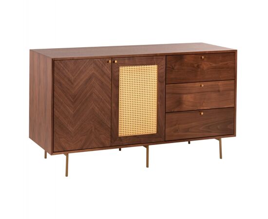 ΜΠΟΥΦΕΣ MEEN HM9735 MDF ΜΕ ΦΥΣΙΚΟ ΚΑΠΛΑΜΑ ΚΑΡΥΔΙΑΣ-ΧΡΥΣΑ ΜΕΤΑΛΛΙΚΑ ΠΟΔΙΑ 150x40x80Υεκ - ΜΠΟΥΦΕΔΕΣ-ΚΟΝΣΟΛΕΣ στο Milonadakis.gr