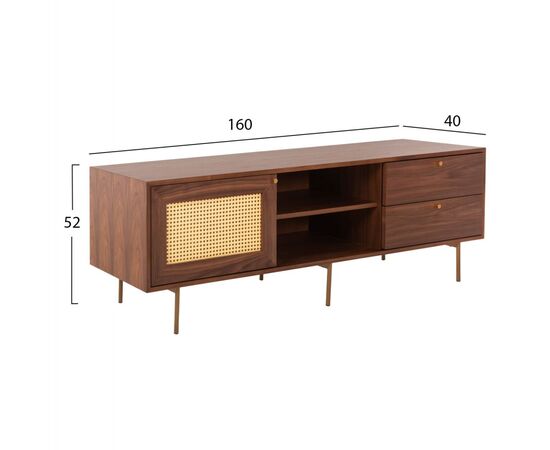 ΕΠΙΠΛΟ ΤΗΛΕΟΡΑΣΗΣ MEEN HM9736 MDF ΜΕ ΚΑΠΛΑΜΑ ΚΑΡΥΔΙΑΣ-ΧΡΥΣΑ ΠΟΔΙΑ 160x40x52Υεκ. - ΕΠΙΠΛΑ ΤΗΛΕΟΡΑΣΗΣ στο Milonadakis.gr