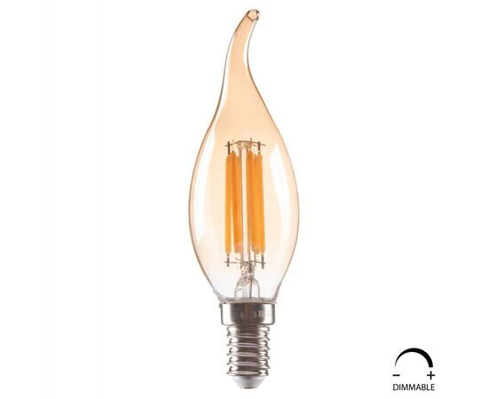 ΛΑΜΠΤΗΡΑΣ HM4047.02 ΣΤΥΛ ΦΛΟΓΑ LED FILAMENT 6W E14 3000K GOLD DIMMABLE - ΦΩΤΙΣΜΟΣ ΟΙΚΟΝΟΜΙΑΣ στο Milonadakis.gr
