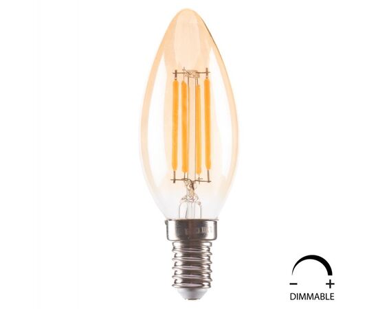 ΛΑΜΠΤΗΡΑΣ LED FILAMENT 4W E14 3000K ΧΡΥΣΟ DIMMABLE HM4048.02 - ΦΩΤΙΣΜΟΣ ΟΙΚΟΝΟΜΙΑΣ στο Milonadakis.gr