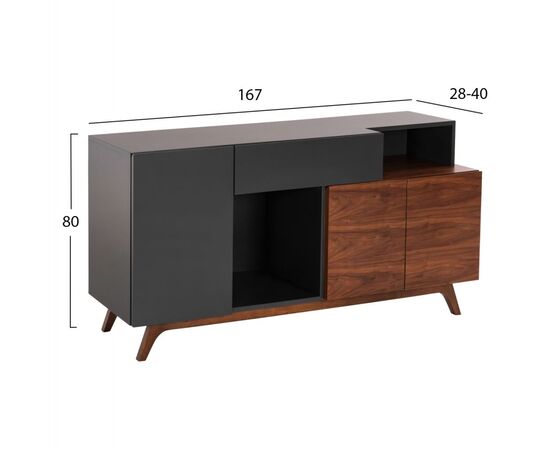 ΜΠΟΥΦΕΣ PREDA HM9747 MDF ΜΕ ΚΑΡΥΔΙ & ΣΚΟΥΡΟ ΓΚΡΙ ΚΑΠΛΑΜΑ 167x28-40x80Υεκ. - ΜΠΟΥΦΕΔΕΣ-ΚΟΝΣΟΛΕΣ στο Milonadakis.gr