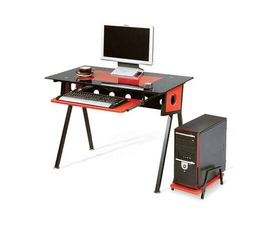 ΓΡΑΦΕΙΟ 100X53X75εκ.PVC ΚΟΚΚΙΝΟ/ΜΑΥΡΟΣ ΜΕΤΑΛ./CPU - ΓΡΑΦΕΙΑ στο Milonadakis.gr