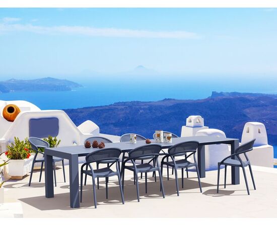 Σετ Τραπεζαρίας 9τμχ Vegas Sunset Dark Grey 100X260/300Χ75εκ. - ΣΕΤ ΤΡΑΠΕΖΑΡΙΕΣ στο Milonadakis.gr