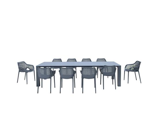 Σετ Τραπεζαρίας 11τμχ Vegas Air XL Dark Grey 100X260/300Χ75εκ. - ΣΕΤ ΤΡΑΠΕΖΑΡΙΕΣ στο Milonadakis.gr