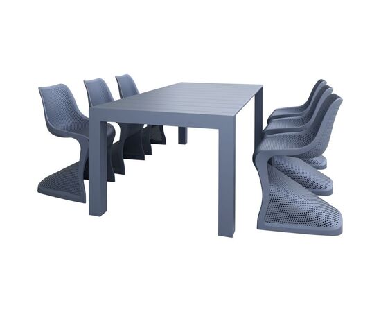 Σετ Τραπεζαρίας 7τμχ Vegas Bloom Dark Grey 100X180/220Χ75εκ. - ΣΕΤ ΤΡΑΠΕΖΑΡΙΕΣ στο Milonadakis.gr