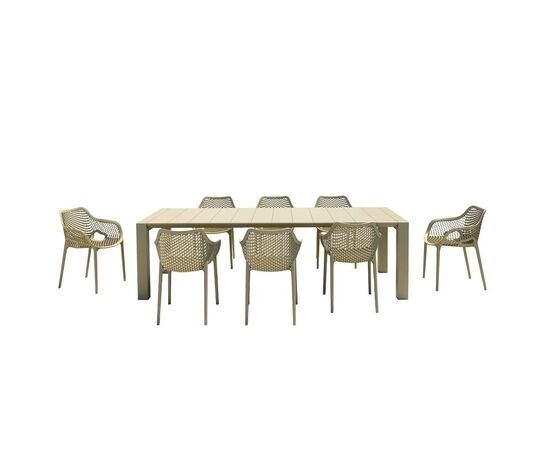 Σετ Τραπεζαρίας 9τμχ Vegas Air XL Taupe 100X260/300Χ75εκ. - ΣΕΤ ΤΡΑΠΕΖΑΡΙΕΣ στο Milonadakis.gr