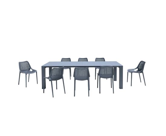Σετ Τραπεζαρίας 9τμχ Vegas Air Dark Grey 100X260/300Χ75εκ. - ΣΕΤ ΤΡΑΠΕΖΑΡΙΕΣ στο Milonadakis.gr