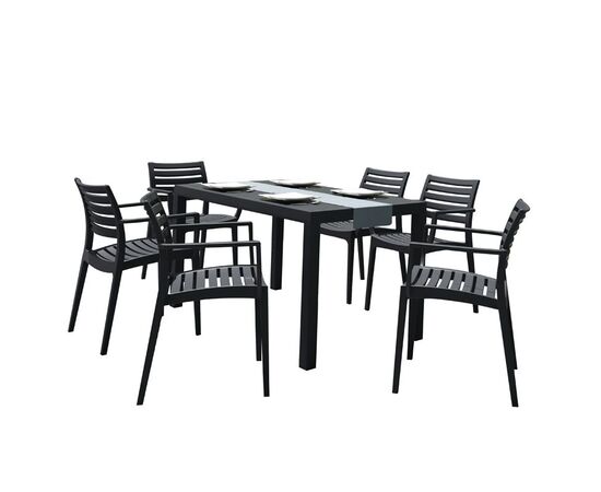 Σετ Τραπεζαρίας 7τμχ Ares Artemis Black 140Χ80Χ75εκ. - ΣΕΤ ΤΡΑΠΕΖΑΡΙΕΣ στο Milonadakis.gr