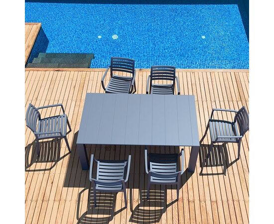 Σετ Τραπεζαρίας 7τμχ Vegas Artemis Dark Grey 100X180/220Χ75εκ. - ΣΕΤ ΤΡΑΠΕΖΑΡΙΕΣ στο Milonadakis.gr