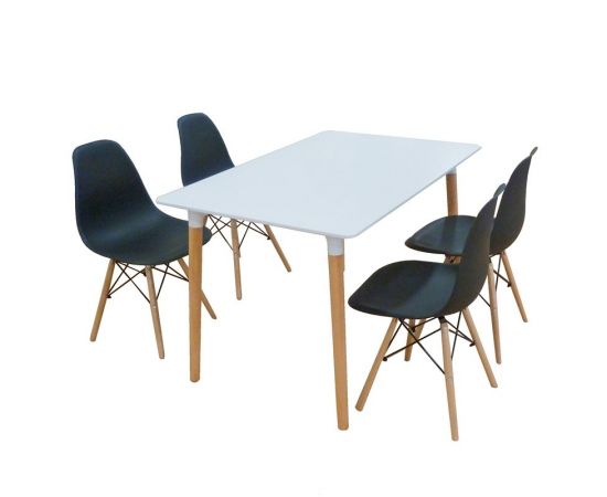 Σετ Τραπεζαρίας Loft Black Randy 5τμχ 120Χ80X72εκ. - ΤΡΑΠΕΖΑΡΙΕΣ στο Milonadakis.gr