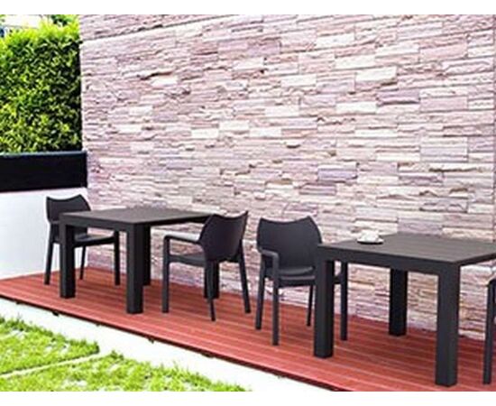 VEGAS DARK GREY 100X100/140Χ75εκ. ΕΠΕΚΤ. ΤΡΑΠΕΖΙ ΠΟΛ/ΝΙΟΥ - ΤΡΑΠΕΖΙΑ ΕΞ. ΧΩΡΟΥ στο Milonadakis.gr