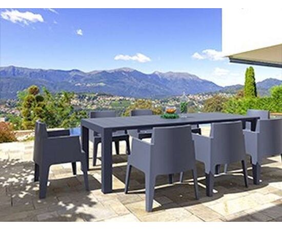 VEGAS DARK GREY 100X260/300Χ75εκ. ΕΠΕΚΤ.ΤΡΑΠΕΖΙ ΠΟΛ/ΝΙΟΥ - ΤΡΑΠΕΖΙΑ ΕΞ. ΧΩΡΟΥ στο Milonadakis.gr
