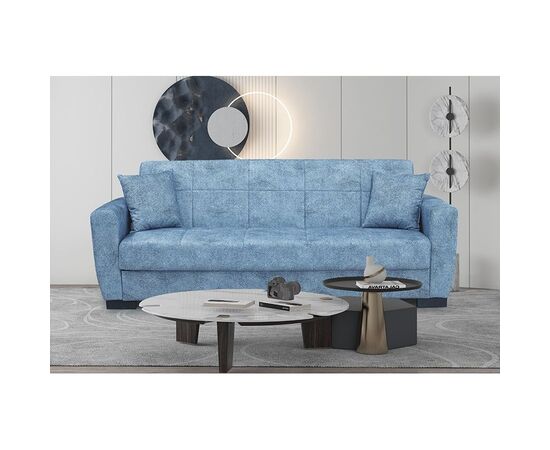 ANIMA BLUE GREY ΥΦΑΣΜΑ 3ΘΕΣΙΟΣ ΚΑΝΑΠΕΣ/ΚΡΕΒΑΤΙ ΜΕ ΑΠΟΘ.ΧΩΡΟ 210X80εκ. - ΚΑΝΑΠΕΔΕΣ-ΣΑΛΟΝΙΑ στο Milonadakis.gr