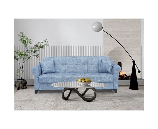 AZUR BLUE GREY ΥΦΑΣΜΑ 3ΘΕΣΙΟΣ ΚΑΝΑΠΕΣ/ΚΡΕΒΑΤΙ ΜΕ ΑΠΟΘ.ΧΩΡΟ 210X80εκ. - ΚΑΝΑΠΕΔΕΣ-ΣΑΛΟΝΙΑ στο Milonadakis.gr