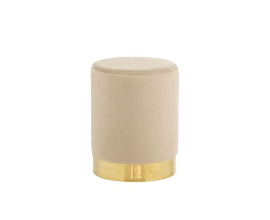 LINDA/S ΣΚΑΜΠΟ BEIGE VELVET ΥΦΑΣΜΑ Φ.34Χ42εκ. - ΠΟΥΦ - ΣΚΑΜΠΟ - ΜΠΑΟΥΛΟ στο Milonadakis.gr