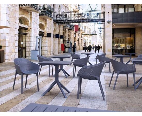 SKY DARK GREY 70X70X74εκ. ΤΡΑΠΕΖΙ ΠΟΛ/ΝΙΟΥ - ΤΡΑΠΕΖΙΑ ΕΞ. ΧΩΡΟΥ στο Milonadakis.gr