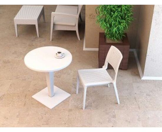 RIVA ΤΡΑΠΕΖΙ Φ70Χ74εκ. WHITE/BEPZAΛIT ΠΟΛ/ΝΙΟΥ - ΤΡΑΠΕΖΙΑ ΕΞ. ΧΩΡΟΥ στο Milonadakis.gr