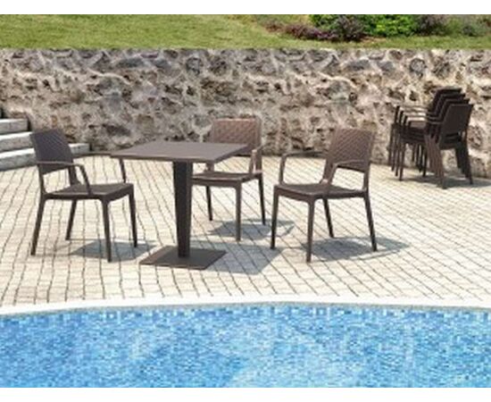 RIVA ΤΡΑΠΕΖΙ 70Χ70Χ74εκ. BROWN/BEPZAΛIT ΠΟΛ/ΝΙΟΥ - ΤΡΑΠΕΖΙΑ ΕΞ. ΧΩΡΟΥ στο Milonadakis.gr