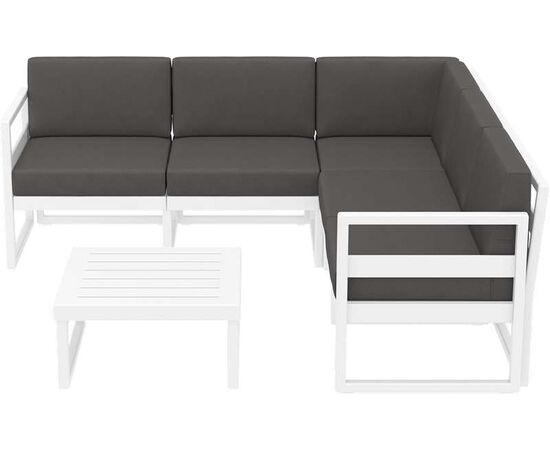 MYKONOS ΓΩΝΙΑ SET WHITE ΜΕ ΜΑΞΙΛΑΡΙΑ ΠΟΛ/ΝΙΟΥ (+ΤΡΑΠ.65εκ.) - ΣΕΤ ΣΑΛΟΝΙΑ στο Milonadakis.gr