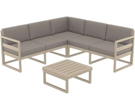 MYKONOS ΓΩΝΙΑ SET TAUPE ΜΕ ΜΑΞΙΛΑΡΙΑ ΠΟΛ/ΝΙΟΥ (+ΤΡΑΠ.65εκ.) - ΣΕΤ ΣΑΛΟΝΙΑ στο Milonadakis.gr
