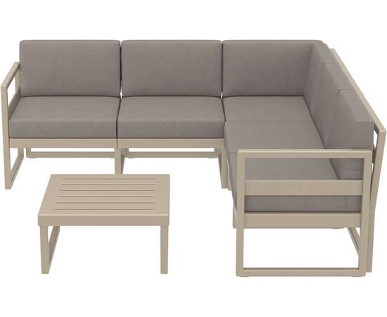 MYKONOS ΓΩΝΙΑ SET TAUPE ΜΕ ΜΑΞΙΛΑΡΙΑ ΠΟΛ/ΝΙΟΥ (+ΤΡΑΠ.65εκ.) - ΣΕΤ ΣΑΛΟΝΙΑ στο Milonadakis.gr