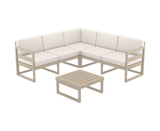 MYKONOS ΓΩΝΙΑ SET TAUPE ΜΕ ΜΑΞΙΛΑΡΙΑ ΠΟΛ/ΝΙΟΥ (+ΤΡΑΠ.65εκ.) - ΣΕΤ ΣΑΛΟΝΙΑ στο Milonadakis.gr