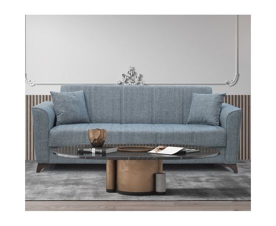 SILIA SILVER GREY ΥΦΑΣΜΑ 3ΘΕΣΙΟΣ ΚΑΝΑΠΕΣ/ΚΡΕΒΑΤΙ ΜΕ ΑΠΟΘ.ΧΩΡΟ 210X80εκ. - ΚΑΝΑΠΕΔΕΣ-ΣΑΛΟΝΙΑ στο Milonadakis.gr