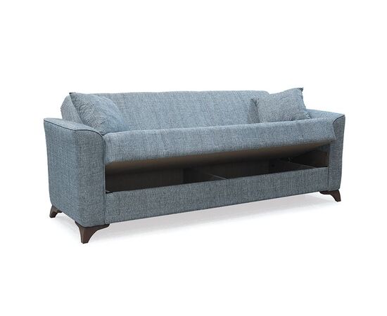 SILIA SILVER GREY ΥΦΑΣΜΑ 3ΘΕΣΙΟΣ ΚΑΝΑΠΕΣ/ΚΡΕΒΑΤΙ ΜΕ ΑΠΟΘ.ΧΩΡΟ 210X80εκ. - ΚΑΝΑΠΕΔΕΣ-ΣΑΛΟΝΙΑ στο Milonadakis.gr