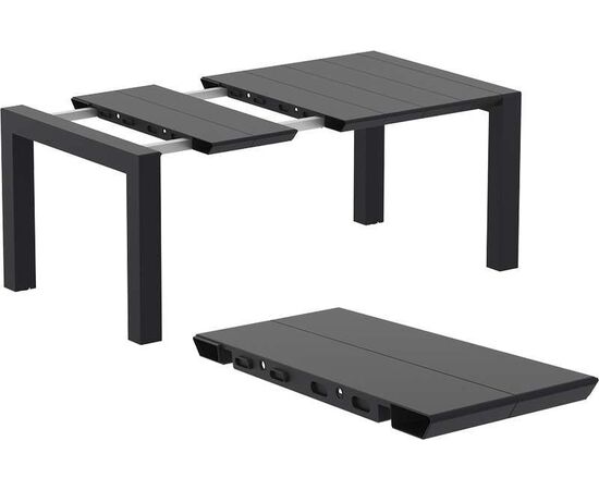 VEGAS BLACK 100X100/140Χ75εκ. ΕΠΕΚΤ.ΤΡΑΠΕΖΙ ΠΟΛ/ΝΙΟΥ - ΤΡΑΠΕΖΙΑ ΕΞ. ΧΩΡΟΥ στο Milonadakis.gr
