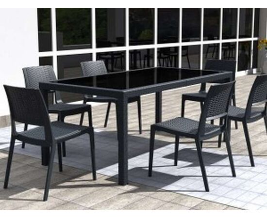 TAHITI DARK GREY 180Χ94Χ75εκ. ΤΡΑΠΕΖΙ ΜΕ ΤΖΑΜΙ ΠΟΛ/ΝΙΟΥ - ΤΡΑΠΕΖΙΑ ΕΞ. ΧΩΡΟΥ στο Milonadakis.gr