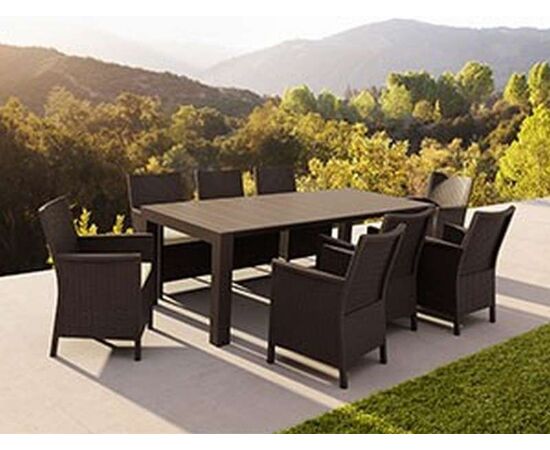 VEGAS BROWN 100X180/220Χ75εκ. ΕΠΕΚΤ.ΤΡΑΠΕΖΙ - ΤΡΑΠΕΖΙΑ ΕΞ. ΧΩΡΟΥ στο Milonadakis.gr