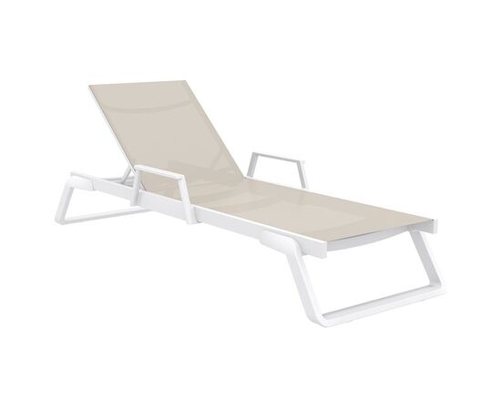 TROPIC ΞΑΠΛΩΣΤΡΑ ΜΕ ΜΠΡΑΤΣΑ WHITE/TAUPE ΑΛΟΥΜ-ΠΟΛ/ΝΙΟΥ - ΞΑΠΛΩΣΤΡΕΣ στο Milonadakis.gr