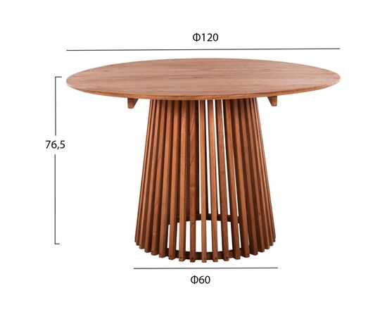 ΤΡΑΠΕΖΙ ΤΡΑΠΕΖΑΡΙΑΣ FRANTZ HM9388.11 ΜΑΣΙΦ MINDI ΞΥΛΟ ΣΕ ΦΥΣΙΚΟ Φ120X76,5Υεκ. - ΤΡΑΠΕΖΙΑ ΚΟΥΖΙΝΑΣ στο Milonadakis.gr
