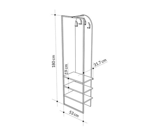 Έπιπλο εισόδου Archy pakoworld μελαμίνης ανθρακί 53x32x180εκ - ΕΠΙΠΛΑ ΕΙΣΟΔΟΥ στο Milonadakis.gr