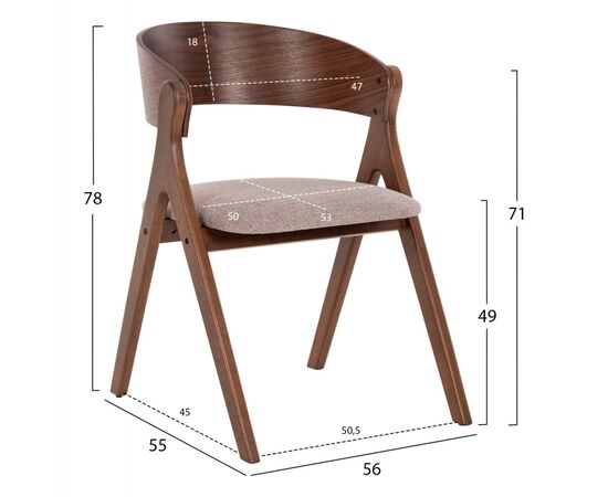 ΚΑΡΕΚΛΑ NEKKER HM9739.02 RUBBERWOOD ΣΕ ΚΑΡΥΔΙ-ΓΚΡΙ ΥΦΑΣΜΑ ΚΑΘΙΣΜΑ 56x55x78Yεκ. - ΚΑΡΕΚΛΕΣ - ΠΟΛΥΘΡΟΝΕΣ ΕΣ. στο Milonadakis.gr