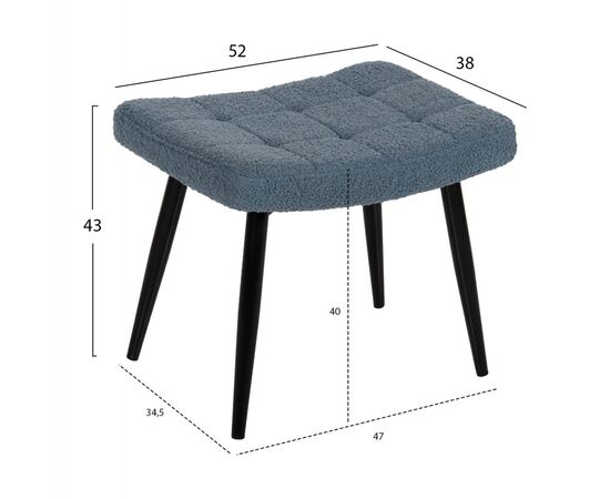 ΠΟΛΥΘΡΟΝΑ CRAWLEY ΜΕ ΥΠΟΠΟΔΙΟ HM8918.24 ΜΠΟΥΚΛΕ ΥΦΑΣΜΑ ΜΠΛΕ 70x74x105Υ εκ. - ΚΑΡΕΚΛΕΣ - ΠΟΛΥΘΡΟΝΕΣ ΕΣ. στο Milonadakis.gr
